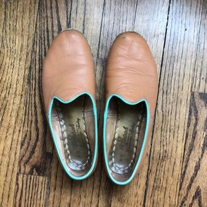 Sabah brown and turquoise leather shoes, size 39
